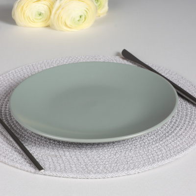 Тарелка десертная 20х2.5см, керамика, оливковый MILLIMI (6/24)