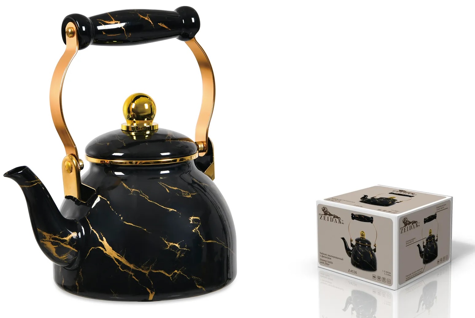 Чайник 1,3л Black marble (съёмный фильтр нжс,эмаль )(1/12)