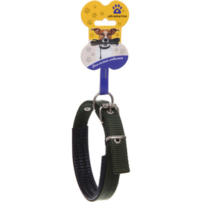 Ошейник д/собак однотонный "ЗООЛЕНД БРО", цвет хаки, 2*48см (бирка) (1/12)