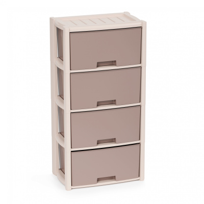 Комод "Колорит" 4-х секцион. (бежевый) пласт.(уп.1)