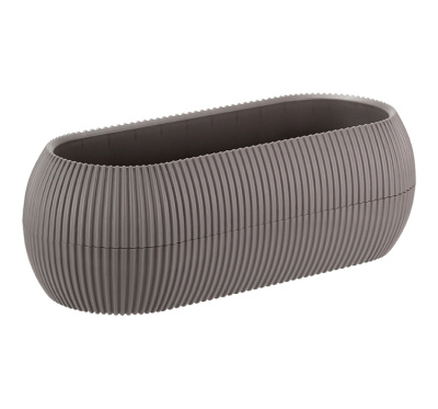 Кашпо ПИКАНТО овальное 1,3л Французский серый, пласт. (1/12)