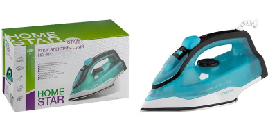 Утюг 2200Вт HOMESTAR HS-4011 бирюзовый, пар, подошва нержавеющая сталь, антинакипь, капля стоп (1)
