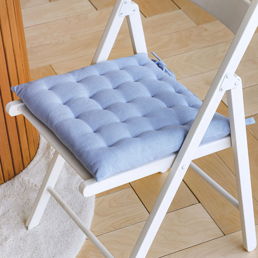 Подушка на стул, 100% хлопок, 38x38см, голубой PROVANCE (4/16)