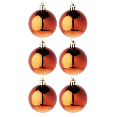 Набор шаров 6шт 6см пластик, бронза СНОУ БУМ (1/50)