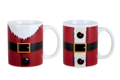 Кружка 340 мл ф.цилиндр Санта (2 диз) керам.(12/48)