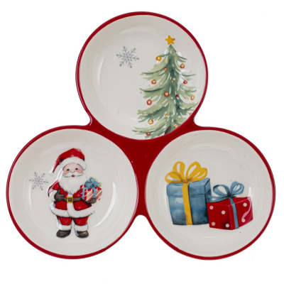 Менажница "Новогодний подарок", L20 W20 H2,5 см п/у (кер.) (1/1/24)