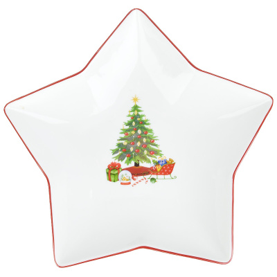 Тарелка фигурная "Magic of christmas" 25х24х4см (min6) (транспортная упаковка)Фарф.(6/24)