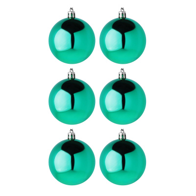 Набор шаров 6шт 6см пластик, бирюза СНОУ БУМ (1/1)