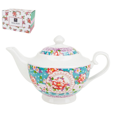 Чайник "Цветочные кружева" 26*16*16см v=1100мл (фарфор) (п/у)(1/12)