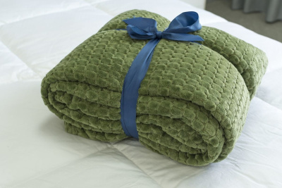 Плед велсофт 160х200 "Veroni" шарики Зеленый (1/18)