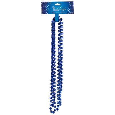 Бусы "Классик",диам.бус.10мм,длина- 2,7м, цвет: синий (пластик) (1)