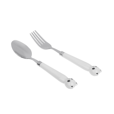 Набор столовых приборов детский 2 пр. "Панда", 16,5см, нерж.сталь, полипр. (1/10/10)