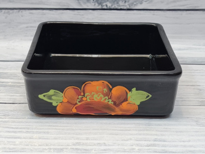 Емкость для запекания квадратная средняя "Волна" Мак черный (16)