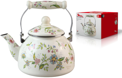 Чайник 2,6 л, эмалированная сталь,комбинир.ручка,внутреннее эмал.покр.,п/у(12)