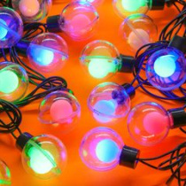 Гирлянда элек.40LED 6м, с нас. "Сдвоенный шар", мульти, ПВХ черный, 8 реж. 220В СНОУ БУМ (1/50)