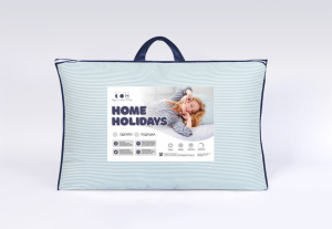 Подушка 70х50 "Home Holidays" Белый с голубой полоской (1/10)