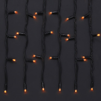 Эл.гирлянда бахрома уличная, 3x0.6х0.4м, 100LED, желтый,пост свеч,ПВХ черный,коннект,IP65,220В(1/14)