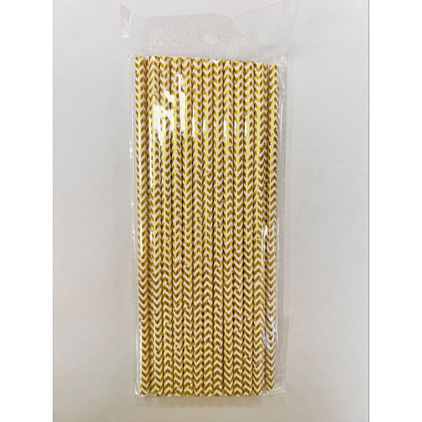 Трубочка д/коктейля "Зигзаг" 19,5 см d-6 мм (набор 25 шт), золото (1/400)