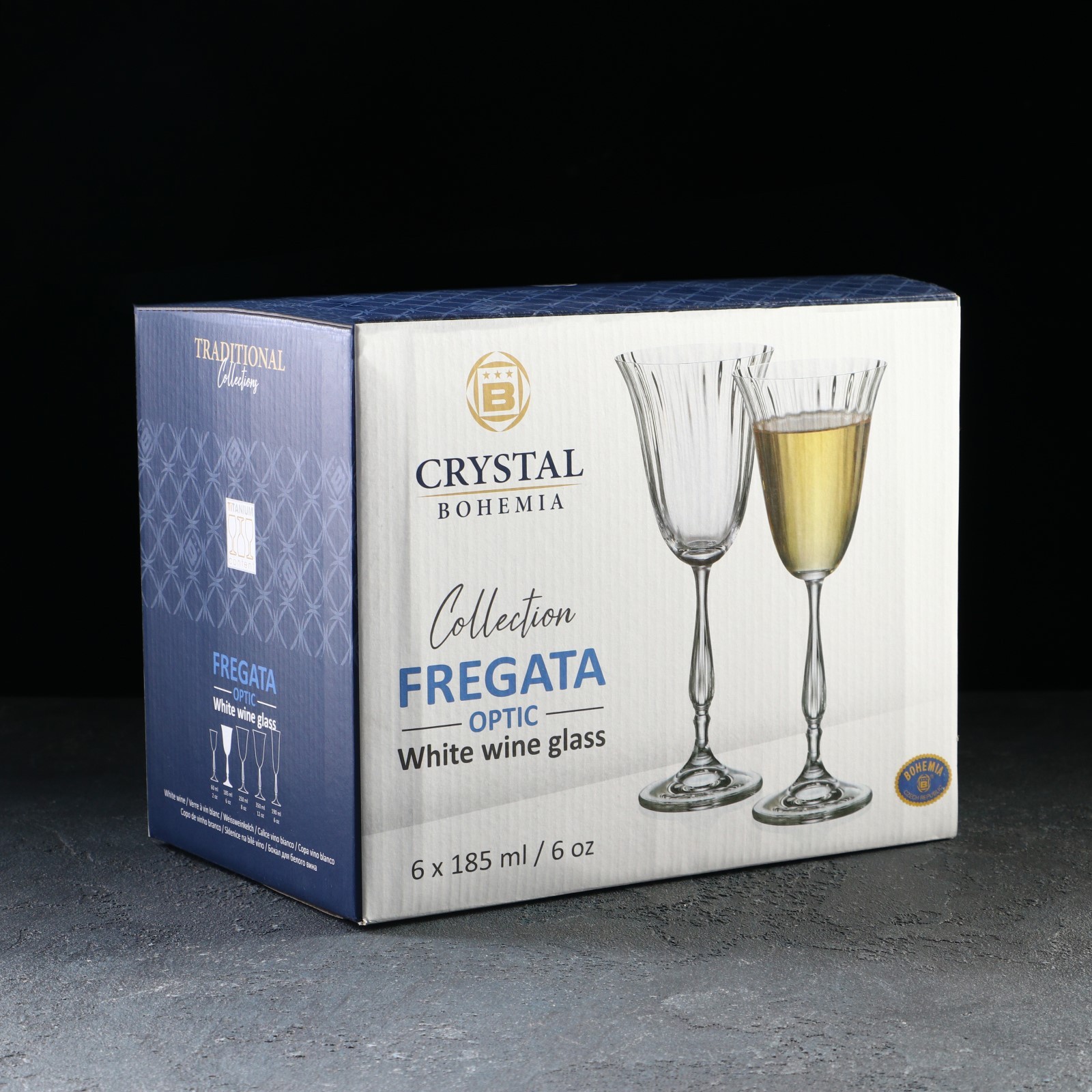 Набор для белого вина 6шт "FREGATA", 185 мл (1/8)