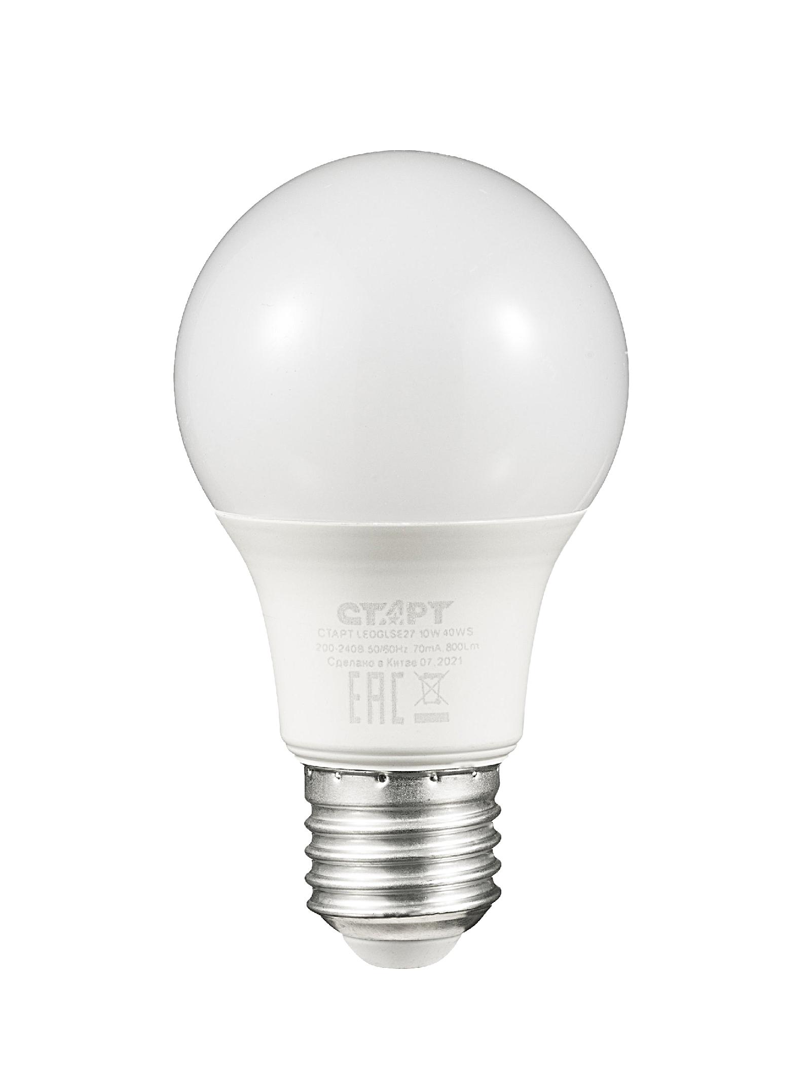 Лампа LEDGLSE27 10W 40  WS  СТАРТ (10/100)